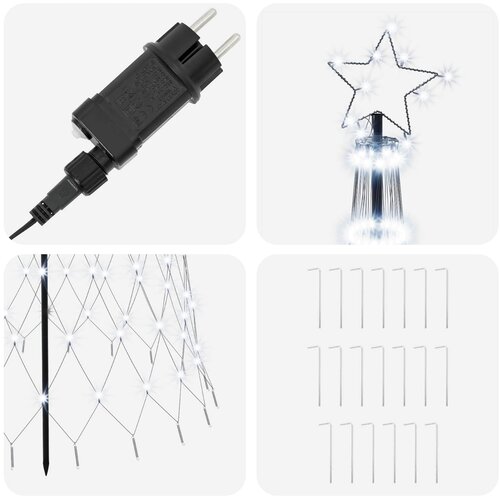  LED božićno drvce 250 cm 290 LED lampica Hladno bijela Željezo Slike
