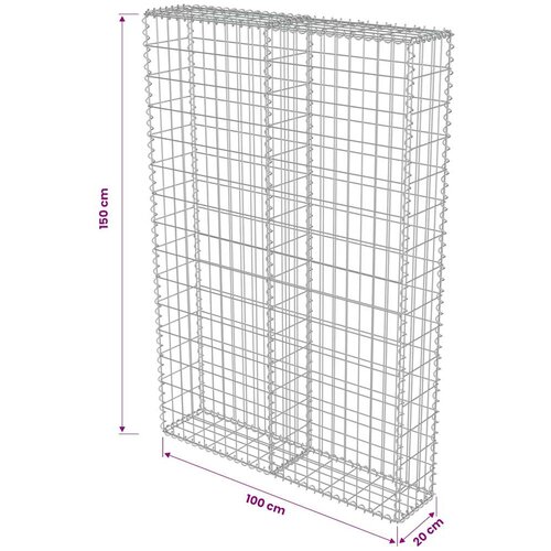  Gabionski zid s poklopcima od pocinčanog čelika 100 x 20 x 150 cm Slike