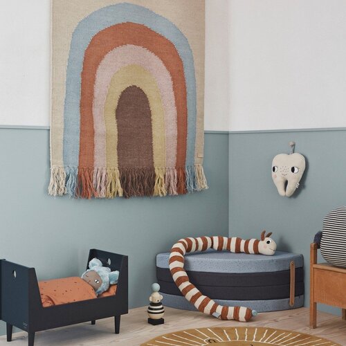 OYOY Mini Smeđi dječji tepih od mje&amp;scaron;avine vune &amp;oslash;95 cm Lion &amp;ndash; Slike