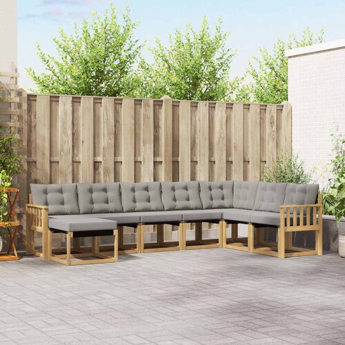  Set vanjskih sofa 8 kom. Bijela i svjetlosiva Smeđa 306 x 187,5 x 73 cm Slike