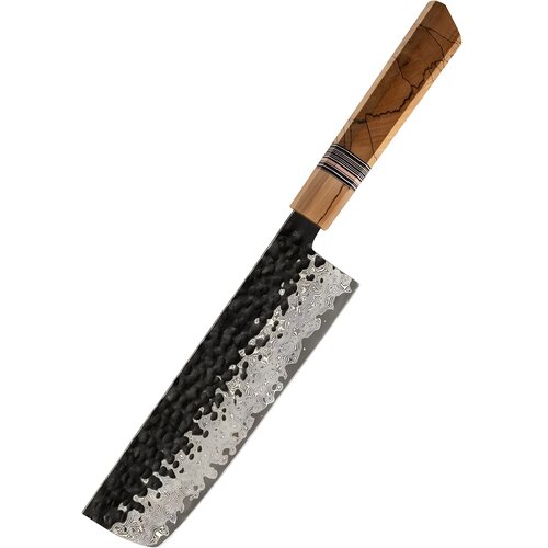 IZMAEL Damaskast kuhinjski nož ZE-37432 - Nakiri / Rjava Cene