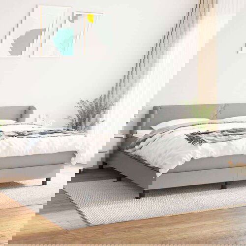  Box spring postelja z vzmetnico svetlo siva 160x200 cm žamet, (20893436) Cene