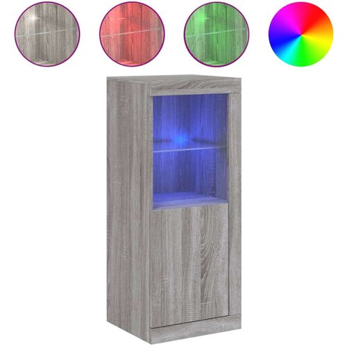 VidaXL Komoda s LED svjetlima boja sivog hrasta 41x37x100 cm Slike