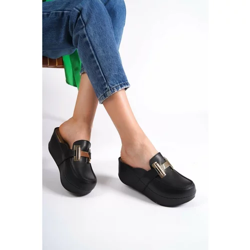 Capone Outfitters Mules - Black - Wedge