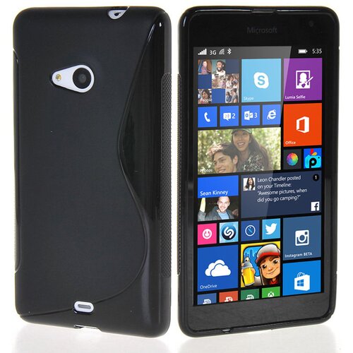  Gumijasti / gel etui S-Line za Microsoft Lumia 535 - črni Slike