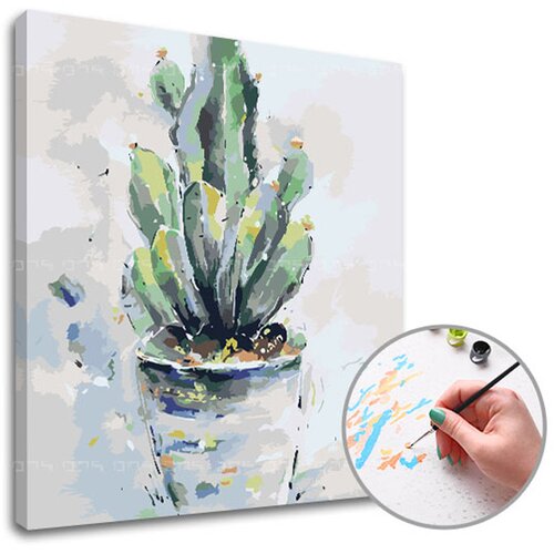  Slikanje brojevima SUKULENT - niske težine | 50x50 cm - rastegnuto platno na okviru Cijene