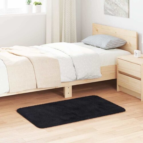  Čupavi tepih visokog flora &amp;ldquo;NAVARRA&amp;rdquo; crni 60x100 cm poliester - Crna 60 x 100 cm Slike