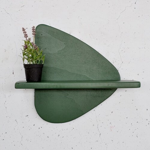 Hanah home Meh227 Dark Green Decorative Wooden Wall Shelf Cene