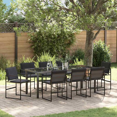  Vrtni set za objed 9 pcs Crna 200 x 80 x 73 cm Cijene
