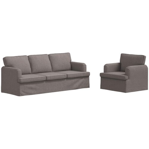  Set sofe 2 pcs Sivo-smeđa 201 x 80 x 85 cm tkanina Slike