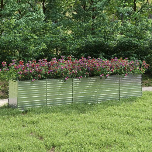 Furnova Visoka greda 400x80x77 cm pocinkano jeklo srebrna, (21921164) Cene
