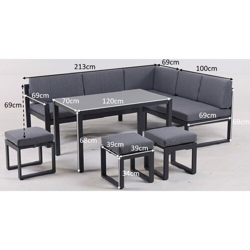 Ambia Garden jedilna lounge garnitura tkanina aluminij, jeklo Slike