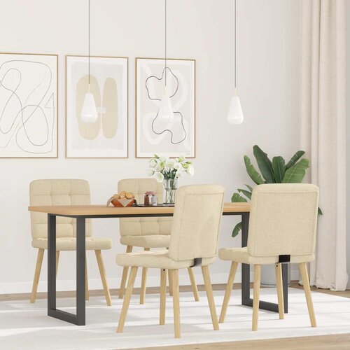 Maison Chic Jedilni stoli - Vzorci stoli 4 kosi krem blago A756, (22031851) Slike