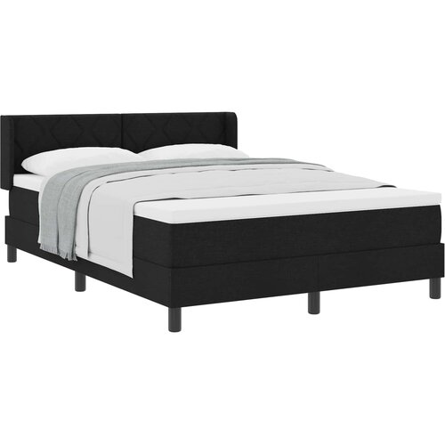 VidaXL Postelja boxspring z vzmetnico z vzmetnico Črna 140 x 190 cm, (5000126745) Slike