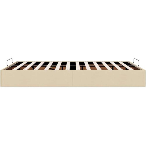 VidaXL otomanski okvir kreveta bez madraca krem 140x200 cm od tkanine Slike