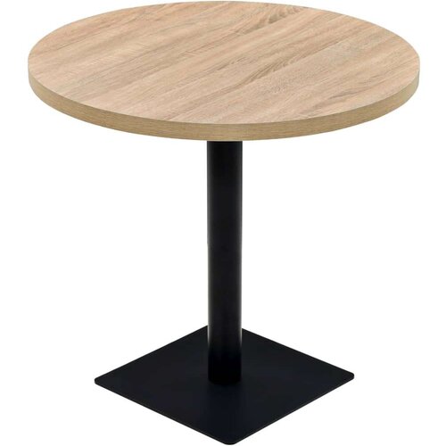 VidaXL okrugli stol za bistro od mdf-a i čelika 80x75 cm boja hrasta Slike