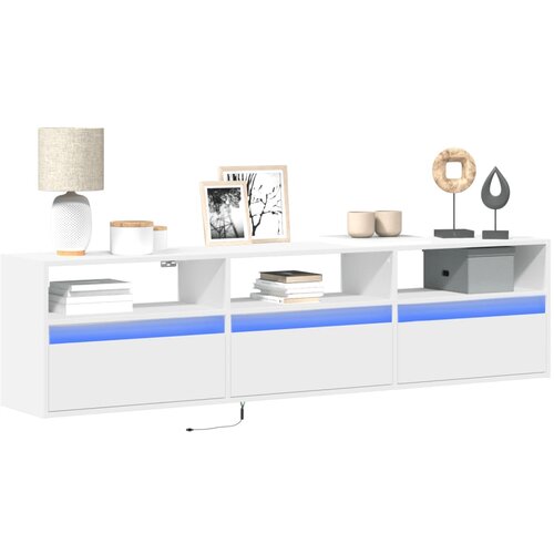  Zidni TV ormarić s LED svjetlima bijeli 180 x 31 x 45 cm Cene