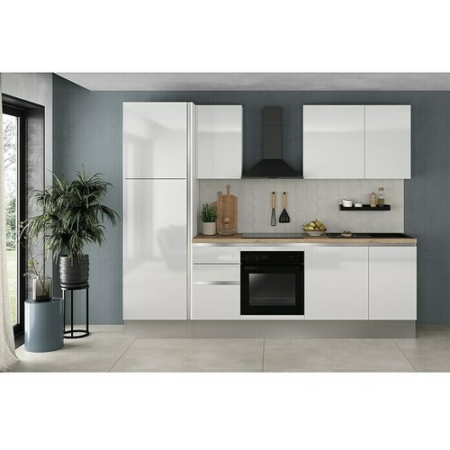 Marinelli Cucine Predsestavljena kuhinja hrast Gianna Natur (Širina: 275 cm, Bele barve, Anschlag levo, Z električnimi napravami) Cene