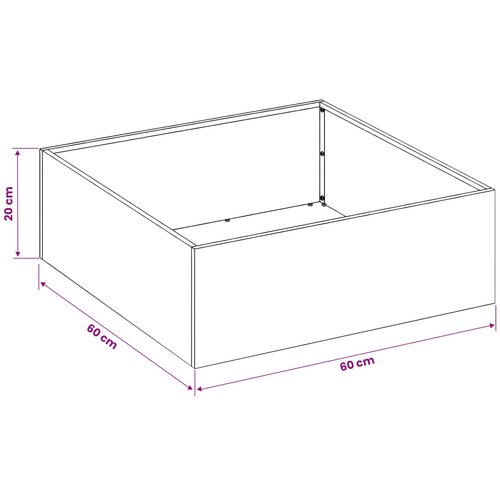  Vrtna saksija 2 kom. Bijela 60 x 60 x 20 cm Čelična vrata Slike