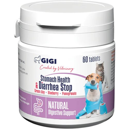 GIGI Stomach Support & Diarrhea Stop 320 mg suplement za mačke i male pse za dijareju i varenje 60 tableta Cene