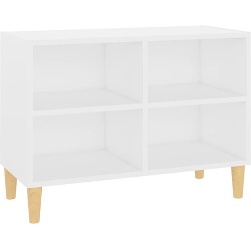 Maison Chic TV omarica - TV stojalo - Televizijska omarica s trdnimi lesenimi nogami bela 69,5x30x50 cm, (21698740) Slike
