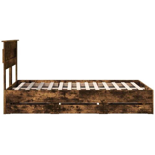  Okvir za krevet s ladicama Dimljeni hrast 135 x 190 cm - Dimljeni hrast 135 x 190 cm Slike