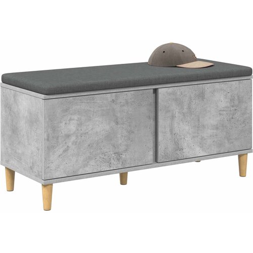  Klupa za hodnik s jastukom Betonsko Siva 100 x 38 x 46 cm Slike