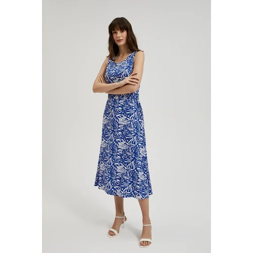 Moodo Women's patterned midi dress - navy blue Moodo Women's patterned midi dress - navy blue
