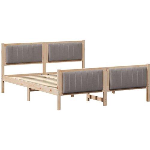 VidaXL Okvir kreveta Smeđa i taupe 160 x 200 cm Masivna borovina Slike