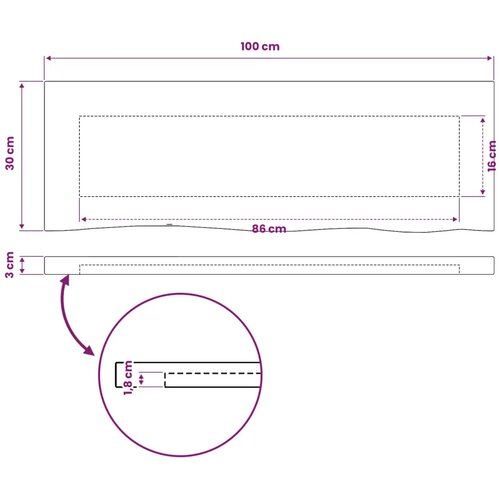  Pravokutni stolni vrh 100 x 30 x 3 cm Pravokutni - Tamno smeđa 90 x 55 x 3 5 cm Živi rub 1 strana Slike