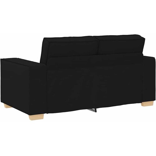  Dvodijelni set sofa s jastucima, crna tkanina Slike