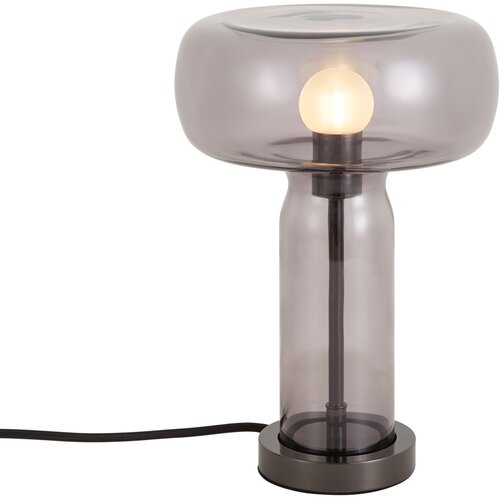 QAZQA Hotel Chic Table Lamp Gunmetal with Smoke Glass - Amara Slike