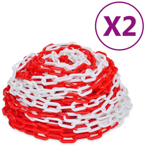 Lanci za upozorenje 2 kom crveno-bijeli plastični 30 m Cene