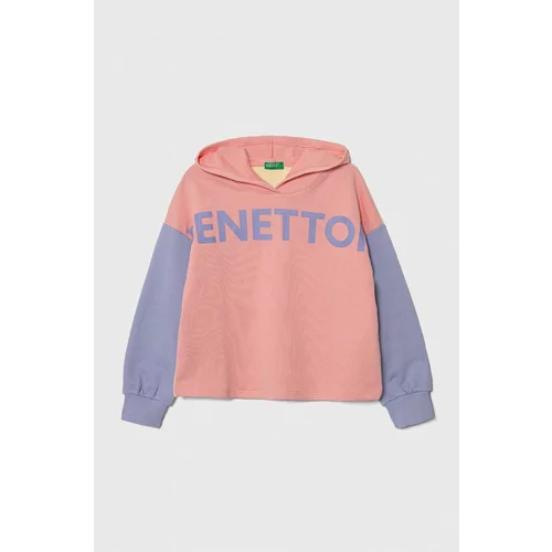 United Colors Of Benetton Otroški bombažen pulover s kapuco