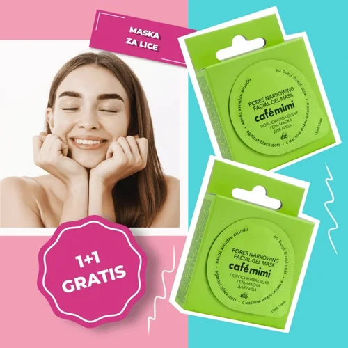 Café Mimi Gel maska za lice sa efektom sužavanja pora 15ml 1+1 GRATIS