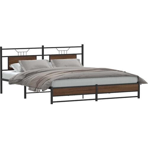 vidaXL Posteljni okvir brez vzmetnice rjavi hrast 160x200 cm inž. les Cene
