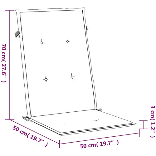  Jastuci za stolicu s visokim naslonom 4 kom ružičasti tkanina 120 x 50 x 3 cm Slike