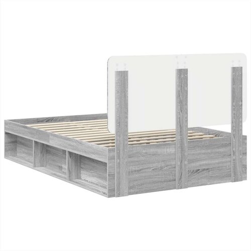  Okvir za krevet s uzglavljem Siva Sonoma 120 x 190 cm Slike