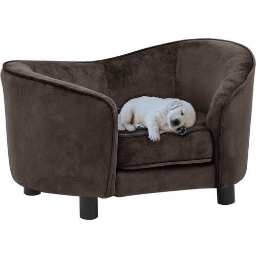  Sofa za pse smeđa 69 x 49 x 40 cm pli&scaron;ana - Smeđa Cijene