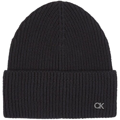 Calvin Klein Jeans Ck Metal Chunky Rib Beanie Crna Slike