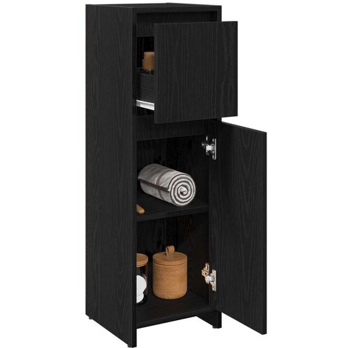 VidaXL kupaonski ormar crni hrast konstruirano drvo 30x30x95 cm Slike