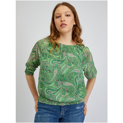 Orsay Green Ladies Patterned Blouse - Women Cene