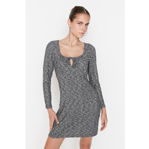 Trendyol Gray Soft Mini Knitted Dress Slike