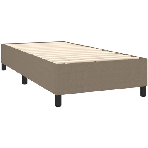  Krevet s oprugama i madracem smeđesivi 80x200 cm od tkanine Slike