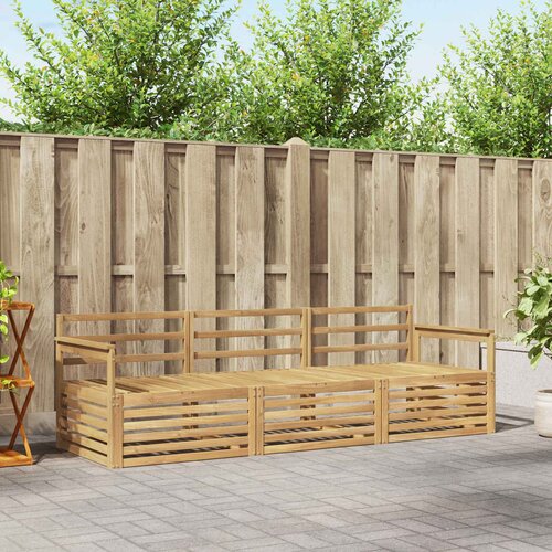  Set vanjskih sofa 3 pcs Bijela Čvrsto drvo akacije Cijene