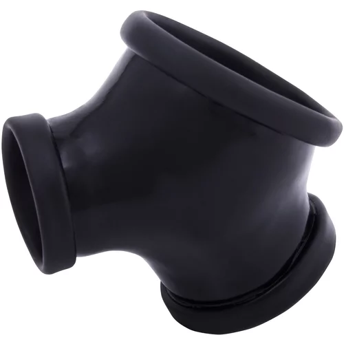 Toylie latex sleeve with penis and testicle ring gil black