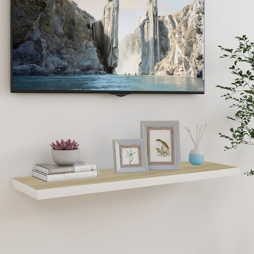 vidaXL Plutajuća zidna polica boja hrasta i bijela 90x23,5x3,8 cm MDF Cijene