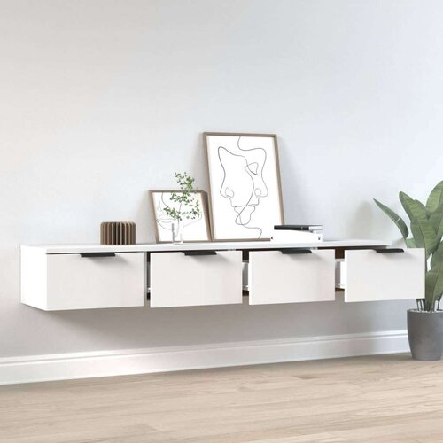VidaXL Stenska omarica 2 kosa bela 68x30x20 cm konstruiran les Slike