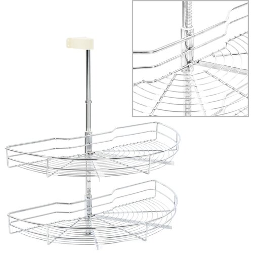 vidaXL Kuhinjska žičana košara s 2 razine srebrna 180° 75 x 38 x 80 cm Cijene