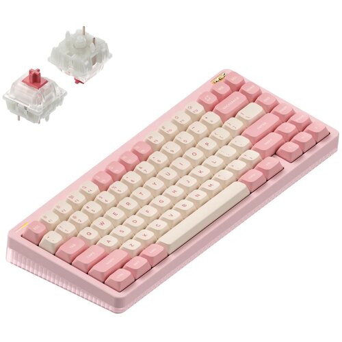 Nuphy Halo75 v2 Brezžična Mehanska Tipkovnica / Sakura Fizz Silent Red Clear-Top Switch, (22126165) Cene